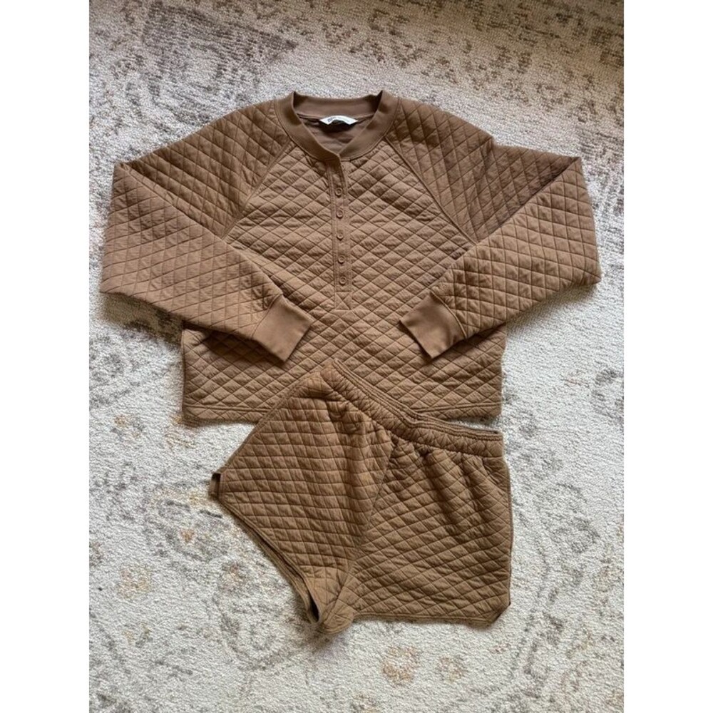 DSG brown quilted loungewear set